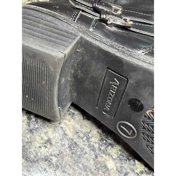 Arizona Women’s Riding Boots Black Brown Knee High Buckle Zip Size 7 - Picture 8 of 8